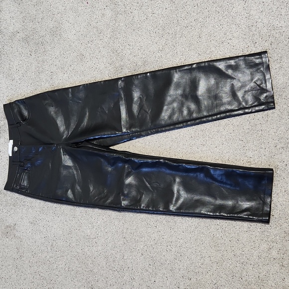ARITZIA Wilfred The Melina High-Rise Vegan Leather Pants Black Size 4 Approx - Picture 10 of 12